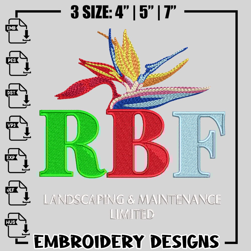 RPF logo embroidery design