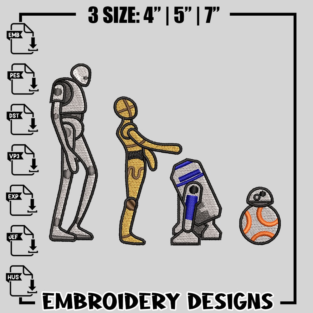 robot embroidery design