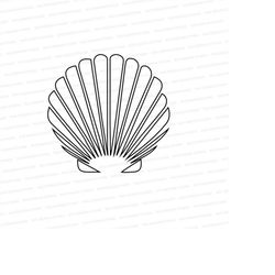 sea shell / vectored sea shell design / clam shell cutter file / shell dxf / svg files for cricut / silhouette files