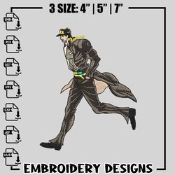 jotaro kujo embroidery design, jotaro kujo embroidery, logo design, embroidery shirt, anime shirt, instant download
