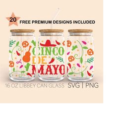 cinco de mayo, 16 oz glass can cut file, cinco de mayo svg, cinco de drinko, cinco de mayo fiesta, svg for cricut, digit