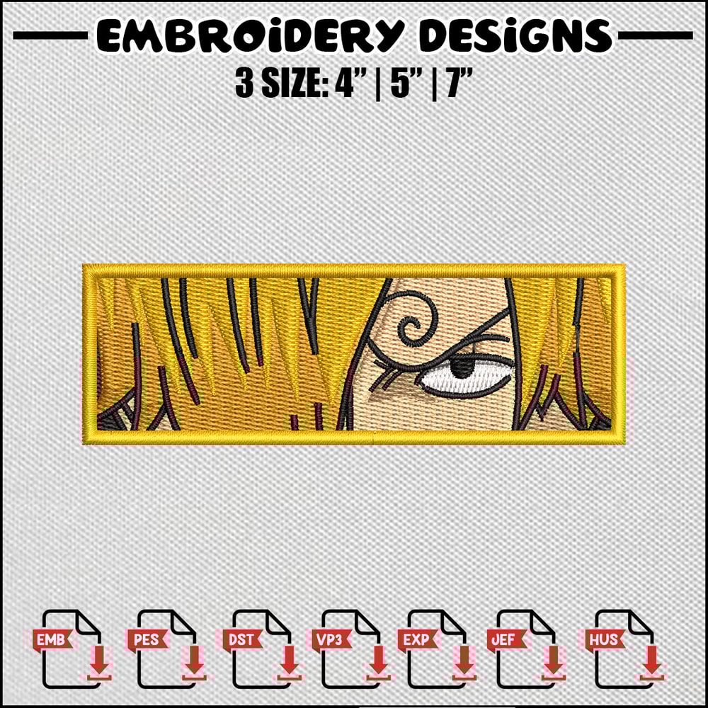 Sanji eyes embroidery design
