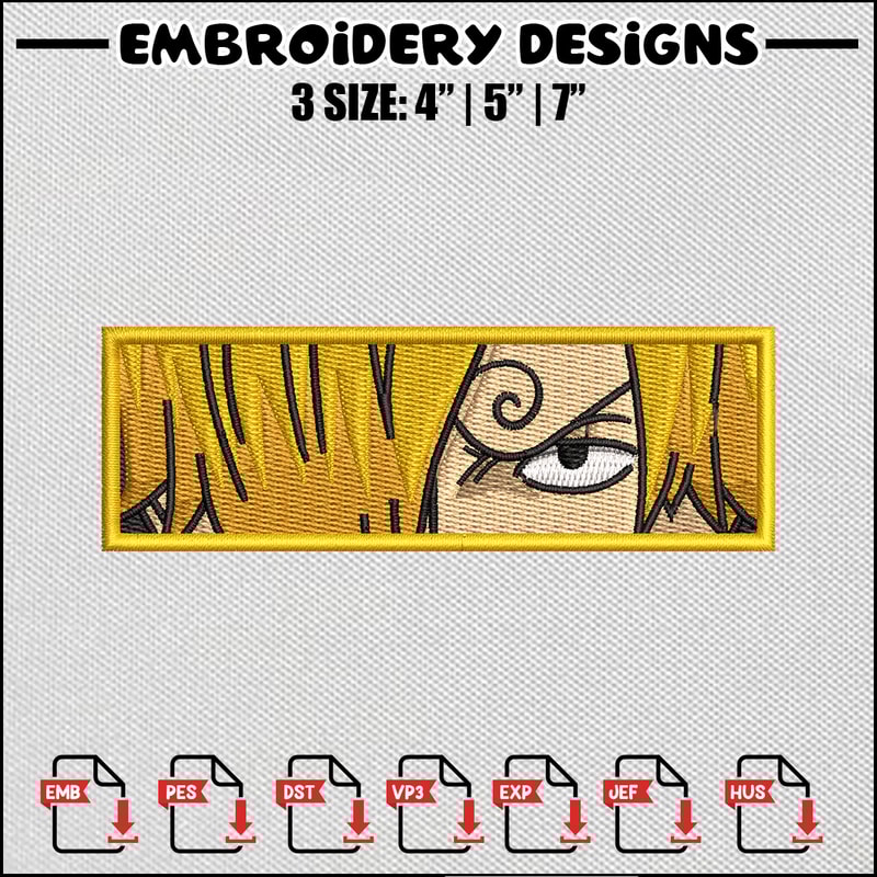Sanji eyes embroidery design