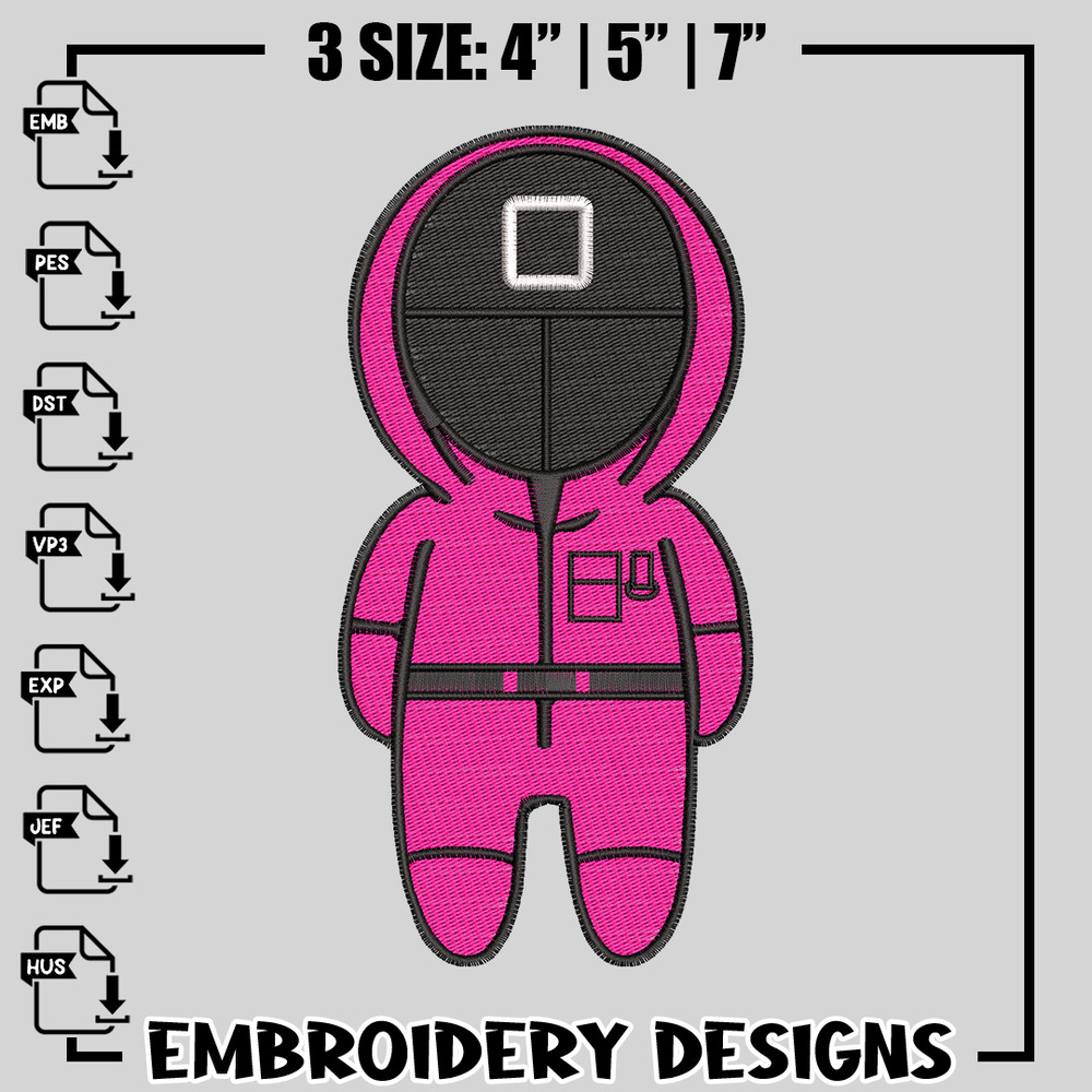 squid game logo embroidery design