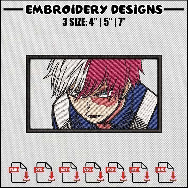 Shoto todoroki embroidery design
