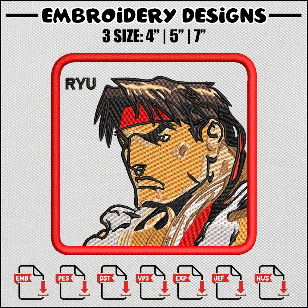 Ryu embroidery design