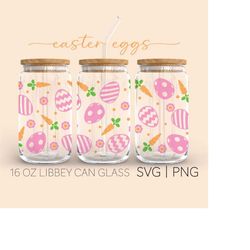 Easter Eggs  16 Oz Glass Can Cut File, Easter Can Glass Wrap svg, Egg Easter, Can Glass Wraps, Svg For Cricut, Digital D