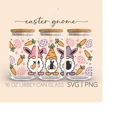 easter gnome  16 oz glass can cut file, gnome svg, happy easter svg, easter can glass wrap svg, svg files for cricut, di