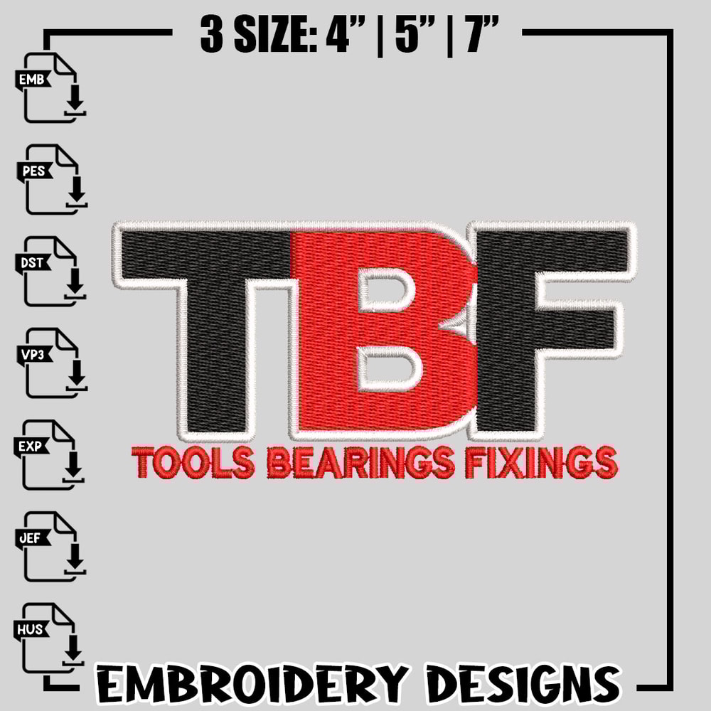 TBF logo embroidery design
