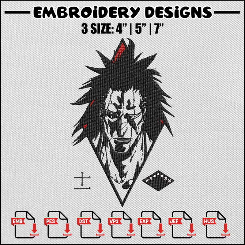 Kenpachi embroidery design