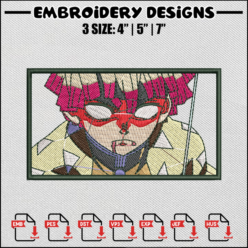 Zenitsu frame embroidery design