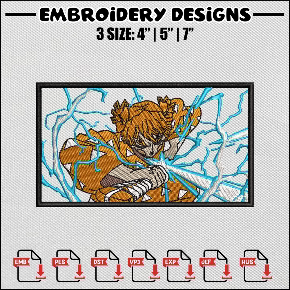 Zenitsu girl embroidery design