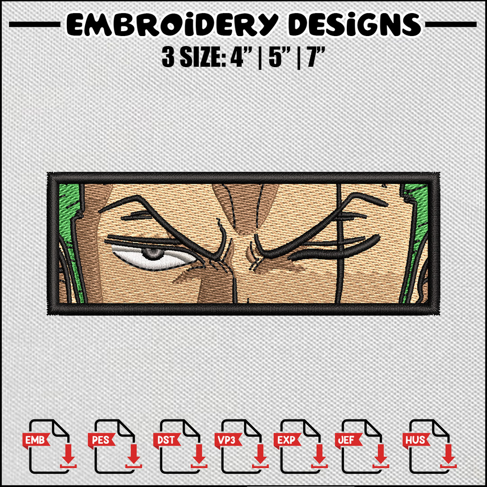 Zoro frame embroidery design