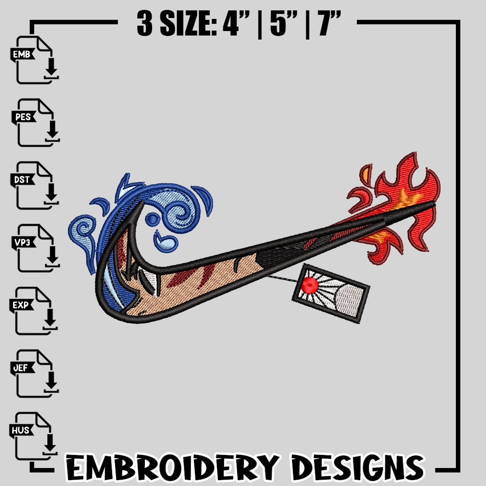 Tanjiro nike embroidery design