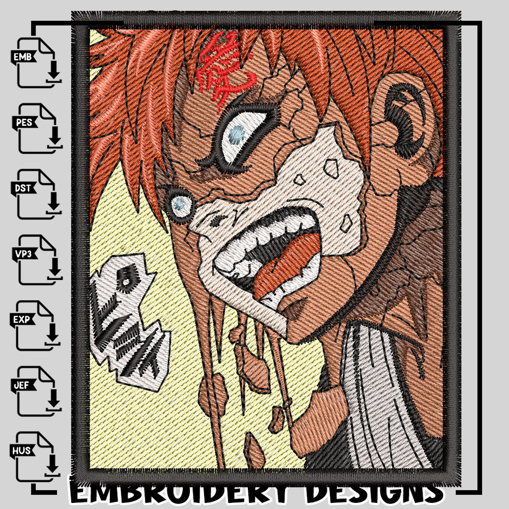 Gaara embroidery design