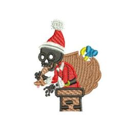 Christmas-Funny Santa Skeleton Embroidery Design