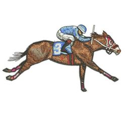 Horses-Racing Horse Embroidery Design