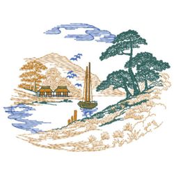 Autumn-Countryside Embroidery Design