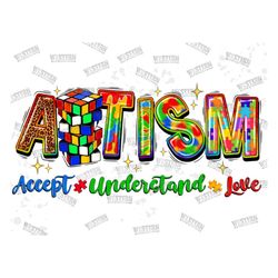 autism accept understand love png sublimation design download, autism awareness png, western autism png, sublimate desig