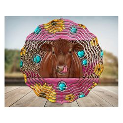 ren angus windspinner png,windspinner,ren angus png,gemstone sublimation design,western windspinner,sunflower leopard pn
