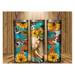 sunflower goat tumbler png, 20oz skinny tumbler sublimation designs, goat tumbler sublimation designs, 20oz skinny tumbl