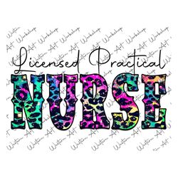 licensed practical nurse png, lpn png, licensed practical nurse, digital download, leopard nurse png, sublimation design