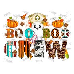 boo boo crew png sublimation design,nurse halloween png,ghost nurse with glasses png,boo boo crew halloween,ghost nurse,