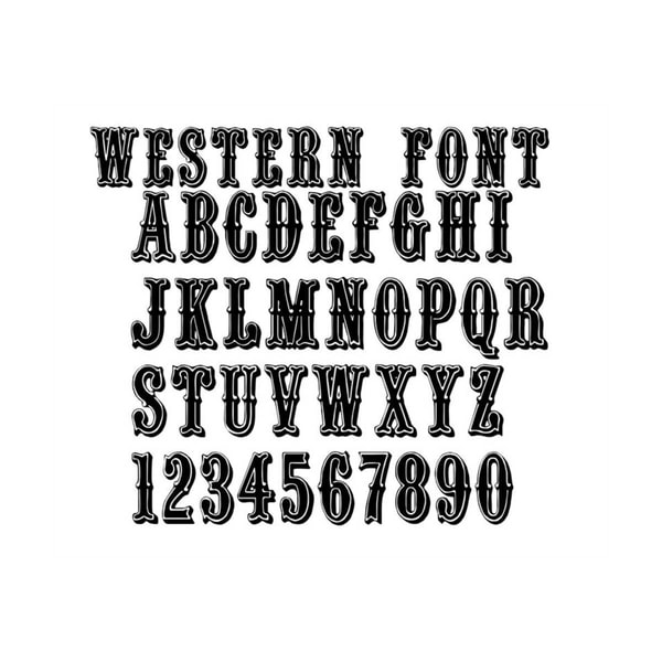 WESTERN FONT SVG, Western Alphabet Svg, Western Letters and | Inspire ...