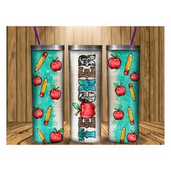 teacher tumbler png, 20oz skinny tumbler sublimation designs, school tumbler, pencil png, apple png, tumbler png,tumbler