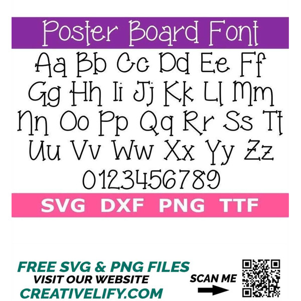 Poster Board Font SVG TTF, Poster Board Letters, School Fon - Inspire Uplift