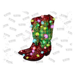 christmas lights cowboy png sublimation design,christmas light png,christmas png, western png, cowboy boot png,cowhide p