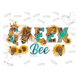 queen bee with crown and sunflower png, western queen bee png, bee png sublimation design, honey bee png,honeycomb bee p