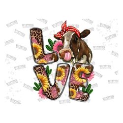 cow love cactus sunflower png, love cow png, funny cow, cow png, cactus, sunflower, cowhide, cow png, digital download,