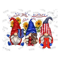 4th of july gnome png, america, independence day, gnome png, patriotic gnomes png, american gnomes with sunflowers png s