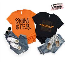 mom dad halloween shirt, halloween matching family shirt, halloween gifts, momster dadcula shirt, couple halloween shirt