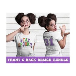 stay spooky svg, halloween varsity svg, witch svg, spooky png, retro halloween shirt, svg files for cricut