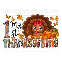 My 1st Thanksgiving Png, Thanksgiving , Leopard, Autumn Vibes Png, Fall PNG, Western PNG, Sublimation Design,Digital Dow