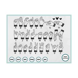 sign language svg | asl svg | american sign language svg | asl alphabet svg | asl letters svg | deaf svg | hearing impai