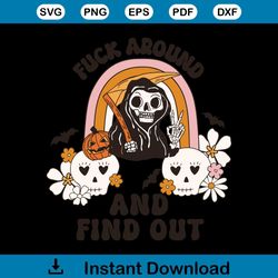 fuck around and find out halloween ghost svg cricut file