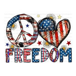 peace love freedom png, 4th of july, freedom, american flag, freedom png,western,usa png,sunflower,digital download,subl
