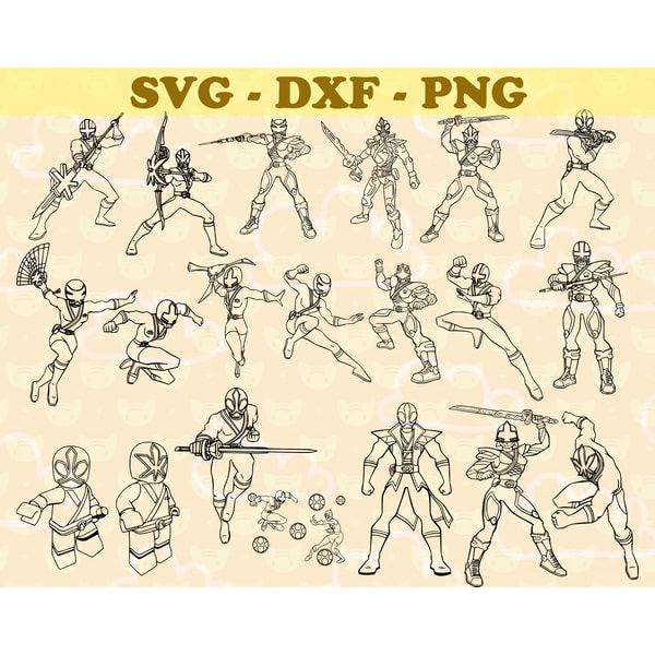 Samurai Power Ranger Drawing Power Rangers Samurai SVG, Bundles Power Ranger SVG, PNG,DXF | Inspire ...
