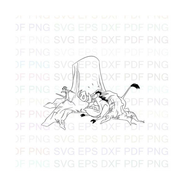 Pumbaa_Timon_and_Pumbaa_2 Outline Svg Dxf Eps Pdf Png, Cricu | Inspire ...
