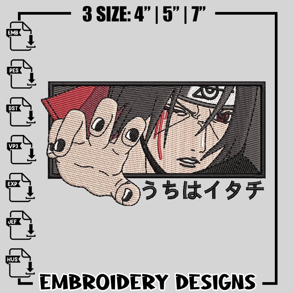 Uchiha itachi embroidery design