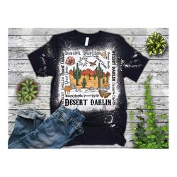 desert darlin png, desert design, cactus, boho skull, typography, sublimation western, country, western, sublimation des