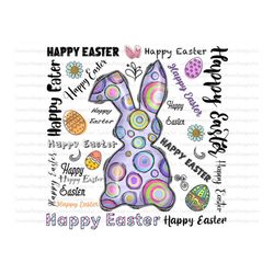 Happy Easter Png, Bunny Design, Eggs Png, Rabbit, Typography, Sublimation Easter, Happy Easter Day, Sublimation Design,