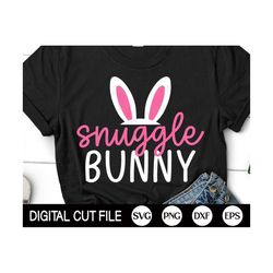 snuggle bunny svg, easter svg, easter bunny svg, bunny ears svg, kids easter shirt, png, dxf, svg files for cricut, silh