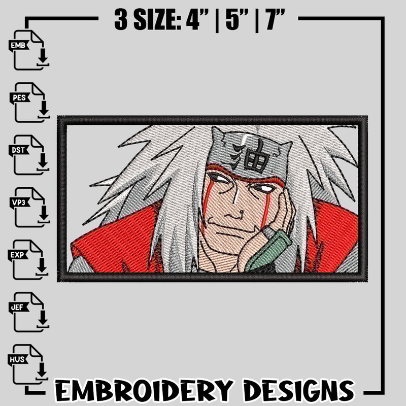 Jiraiya embroidery design