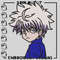 killua anime embroidery design