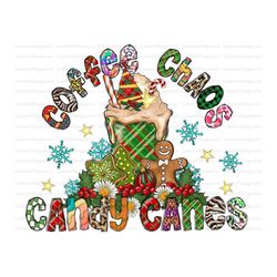 coffee chaos candy canes png, christmas drink png,merry christmas,coffee,heart,christmas coffee,western,digital download