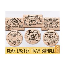 easter bunny tray bundle, easter svg, dear easter cookie tray svg, carrot plate svg, bunny plate dxf, svg files for cric